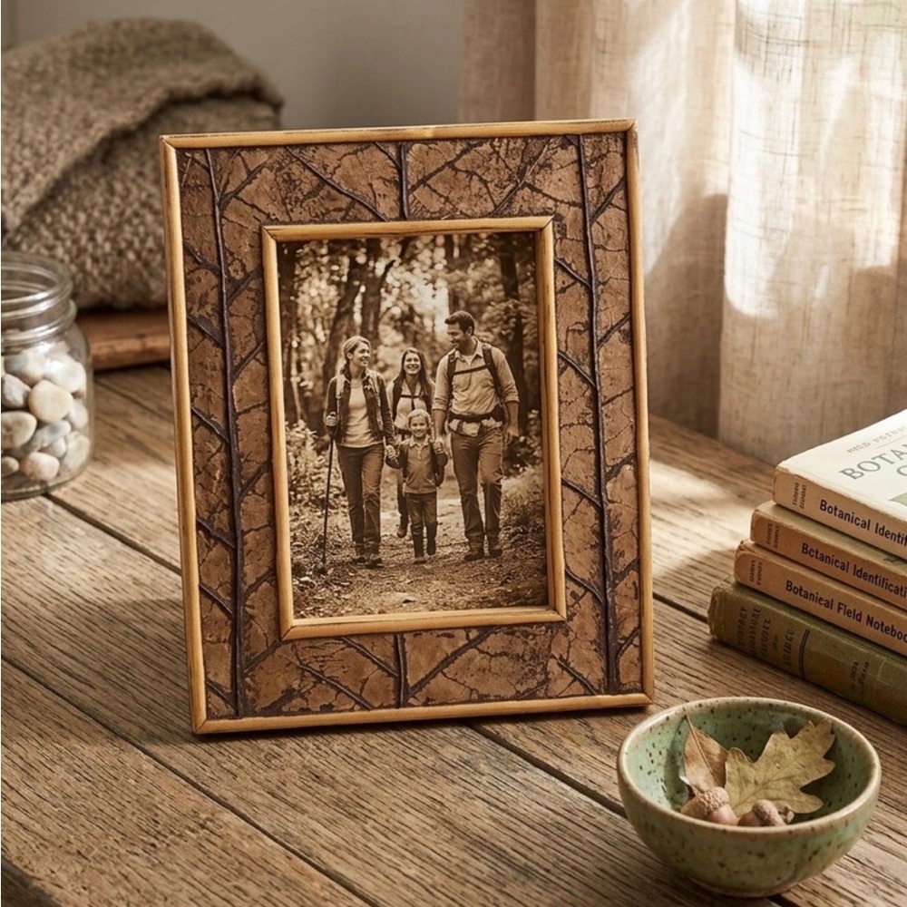Kohl’s Bamboo Tropical Palm Wooden Picture Frame 4X6 Photo Textured